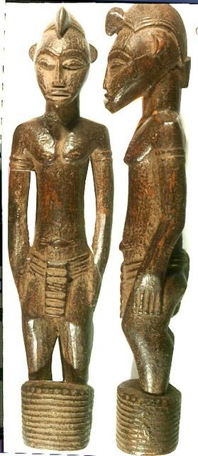 Das legendäre Ahnenpaar als Hirsestampfer bei den Senufo