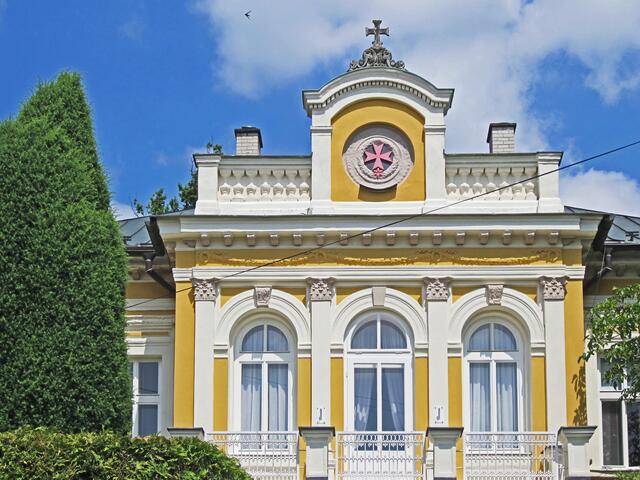 14.07.2013 
Františkovy Lázně - Franzensbad - Tschechische Republik.                                                                                     Der ritterliche Orden der Kreuzherren 
mit dem roten Stern (1233).