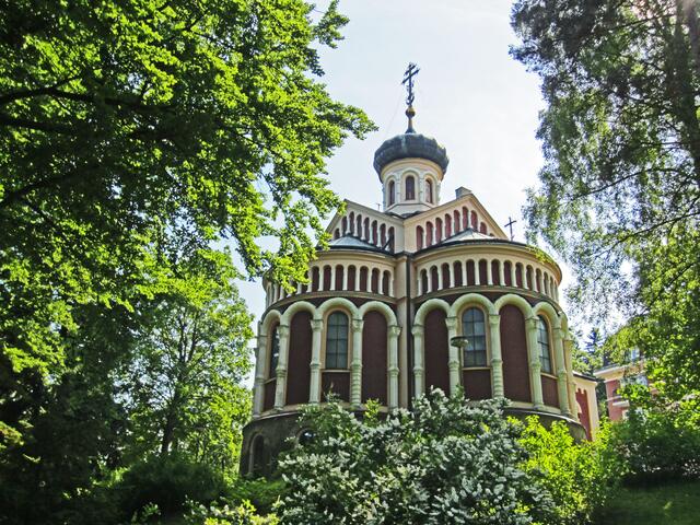 Mariánské Lázně - Marienbad. 
Die russisch-orthodoxe Kirche des Heiligen Wladimir.
(1900-1902).