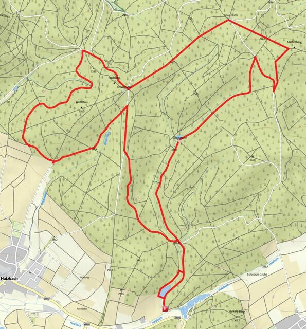 Die 12 km lange Wanderstrecke.