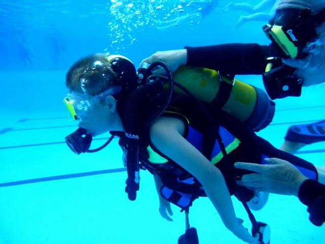 Schnuppertauchen mit den Friesentauchern in Zusammenarbeit mit dem Tauchclub Altwarmbüchen e.V. im Freibad Hänigsen am 6. August 2013