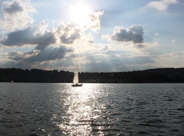 Segeln an einem lauen Sommerabend- Dänisches Regattaboot X 79 auf dem Edersee