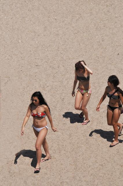 Drei Girls am Strand