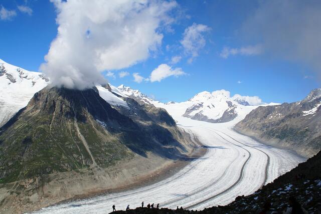 Blick auf den Aletschgletscher in der Schweiz