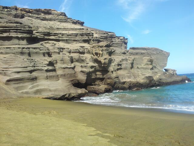 Traumhafter exotischer Green Sand Beach auf Hawaii