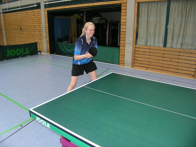 Katharina Beck bei der Ballannahme.
