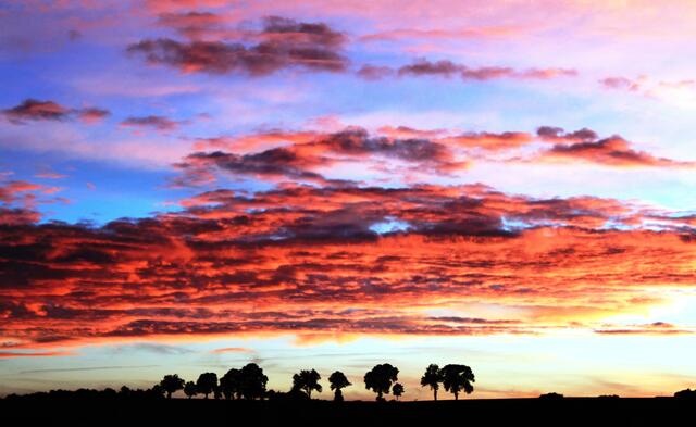 Abendhimmel über der Gemarkung Sachsenhausen