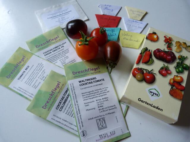 Die Schachtel mit den Tomatensamen schenkte mir der Fritz vor einer Weile. Ich hatte in Witzenhausen total vergessen, dass ich sie habe...