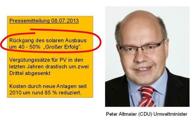 Schwarz-geld erwürgt die Solarenergie .... | Foto: von Fabeck SFV