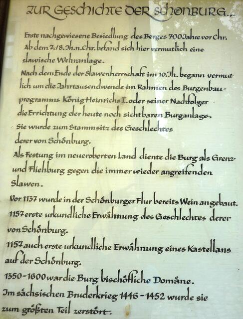 Die schöne Schrift passt zur "Schön"burg
