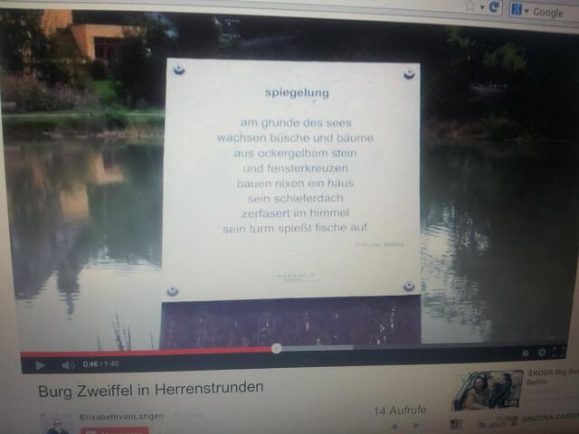 Gedichte am Wegesrand    (Foto aus meinem You Tube Kanal)