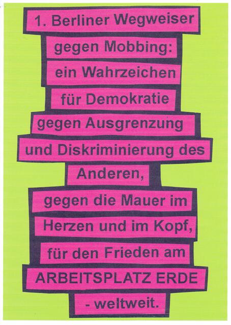 Erklärung zum "1. Berliner Wegweiser - weltweit"