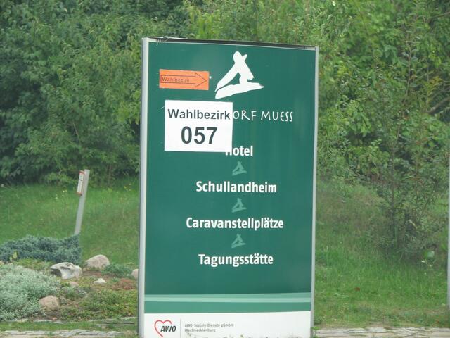 Hinweisschild in Schwerin-Mueß