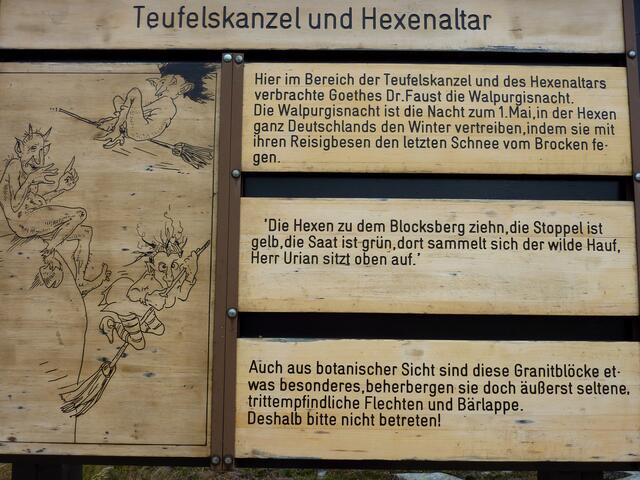 Infotafel zur Teufelskanzel und dem Hexenaltar