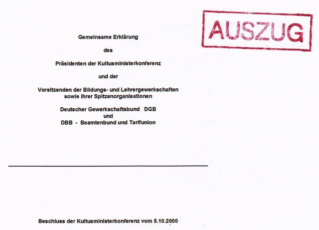 aus: Bremer Erklärung 2000 | Foto: KMK