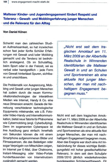 im BAKI-Brief vom 8. Oktober 2013: Daniel Könen, Malteser Kinder- und Jugendengagement... (1) | Foto: www.engagement-macht-stark.de
