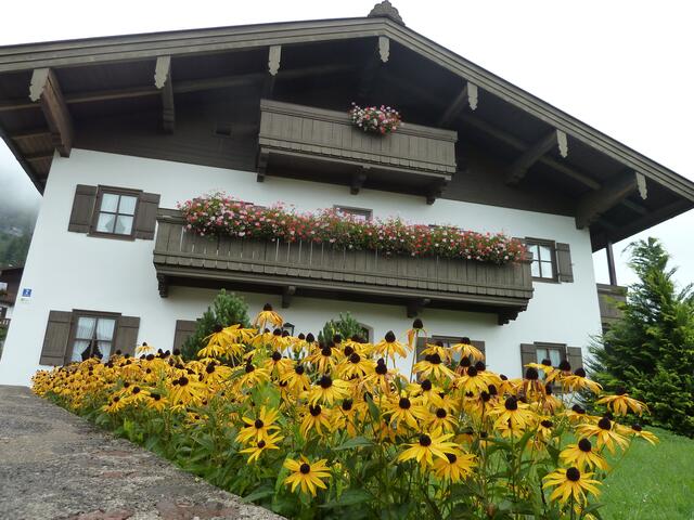 Schön mit den Blumen davor.