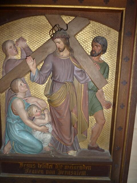 Jesus tröstet die weinenden Frauen.