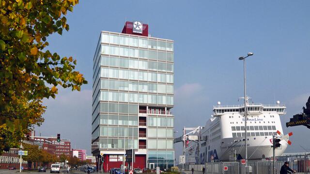 Das Hafenhaus, gesehen von der Kaistraße