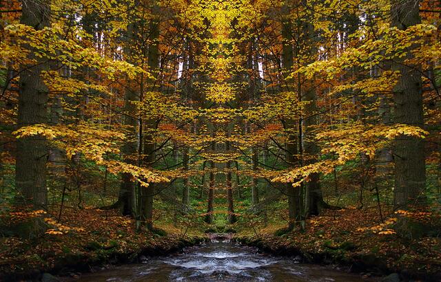 Am Ausgang der Schlucht, Bearbeitung als Spiegelbild