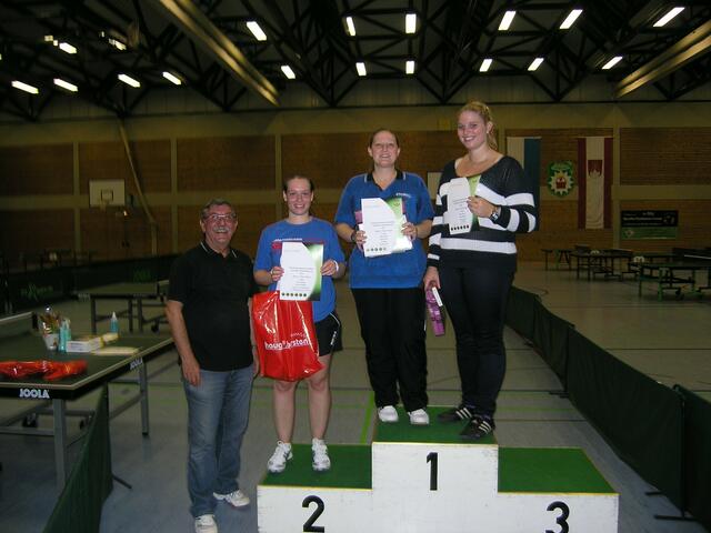 Damen-C-Klasse-Doppel v.l. Jürgen Hoffmann, Tina Knöpfle (PSV Königsbrunn), Jutta Martin und Isabell Knerr