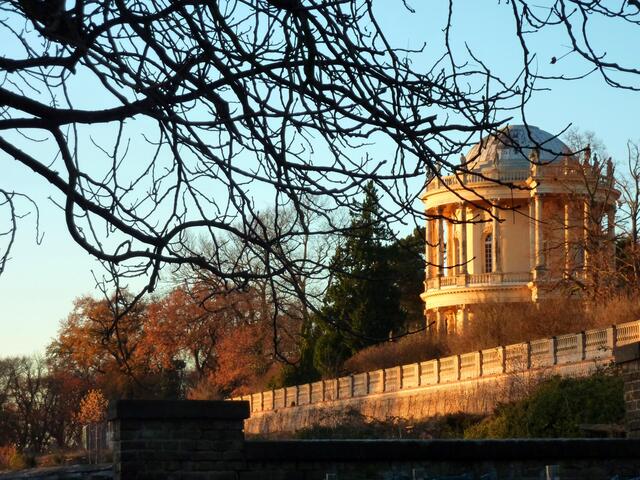Belvedere in Glanz der untergehenden Sonne