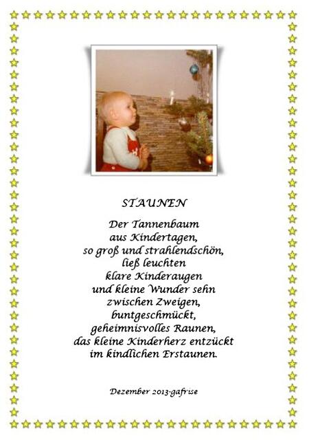 Möge uns das Staunen über das Wunder der Weihnacht nie verloren gehen --- Allen ein gesegnetes Weihnachtsfest!