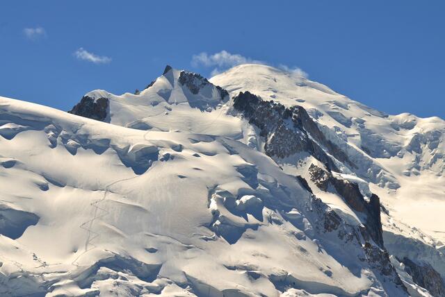 Höher liegt der Schnee am Montblanc, auch im Sommer.