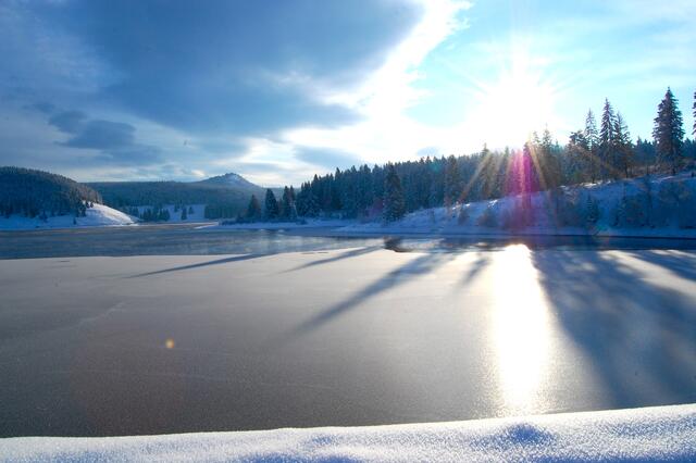 An der Eckertalsperre beim Aufstieg zum Brocken.