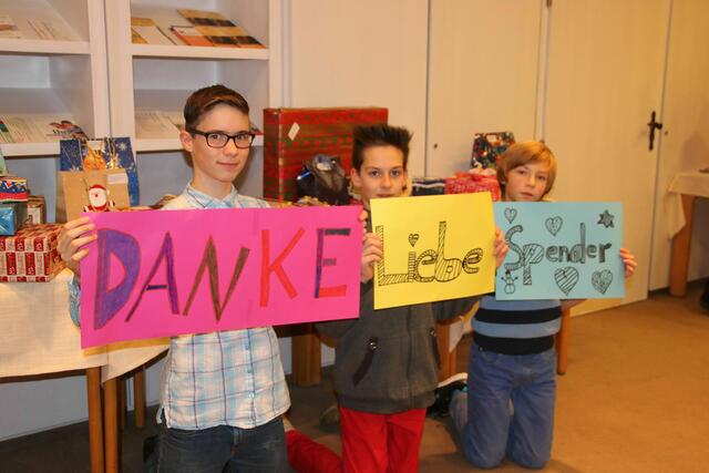 Die Kinder sagen: „Danke!“