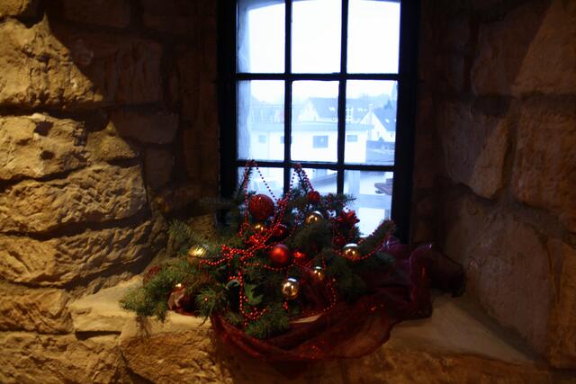 weihnachtliches Mühlenfenster