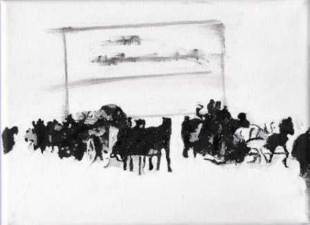 aus dem Zyklus "Flucht und Vertreibung" - Öl auf Lwd, 18x24cm, 2007