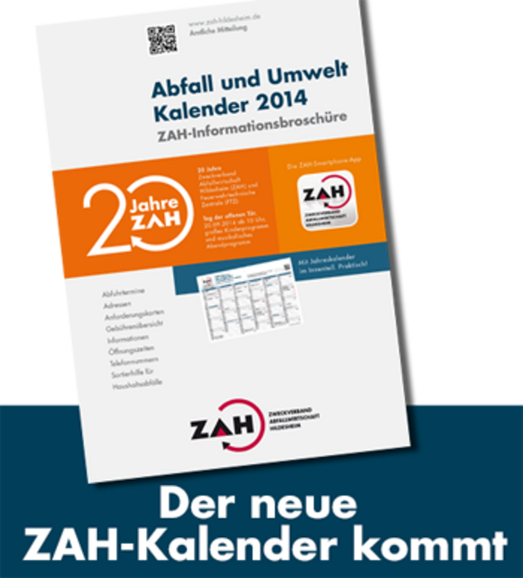 2014 fängt gut an per ZAH Hi: "Der neue ZAH-Kalender kommt!" steht im Internet beim ZAH zu lesen.
"Der Abfallkalender 2014 wird ab 11. Dezember an alle Haushalte verteilt. Ab Januar ist er auch bei allen Einrichtungen des ZAH und den Stadt- und Gemeindeverwaltungen erhältlich!"  W.Deppe: Bei uns und den Nachbarn in der Molkereistr. , 31028Gronau, war er per Briefpost am 02.01.13 noch nicht eingetroffen und das ZAH-KFZ fuhr ohne unseren Müll weiter! | Foto: ZAH