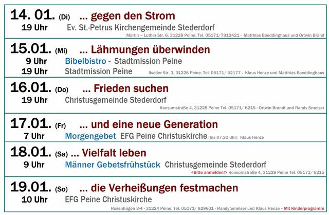 Hier treffen sich 2014 die Christen in Peine zum Gebet.