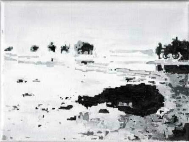aus dem Zyklus "Flucht und Vertreibung" - Öl auf Lwd, 18x24cm, 2007