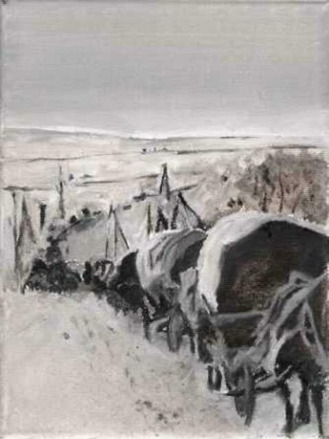 aus dem Zyklus "Flucht und Vertreibung" - Öl auf Lwd, 18x24cm, 2007