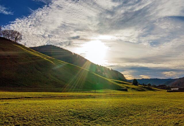 Kurz vor Sonnenuntergang im Münstertal