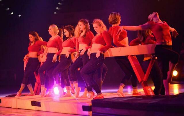 Das Showteam des Feuerwerks der Turnkunst umrahmt mehrere Nummern. | Foto: Turn- und Sportfördergesellschaft mbH