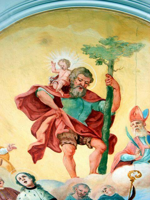 Deckengemälde mit St. Christophorus