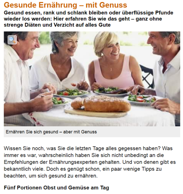 Bildauschnitt zum Thema "gesunde Ernährung"