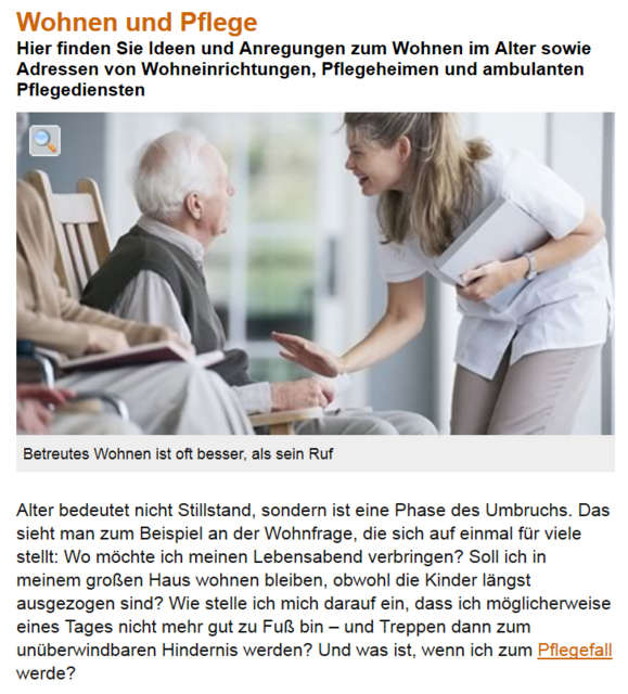 siehe dazu den Link; http://www.senioren-ratgeber.de/wohnen-pflege