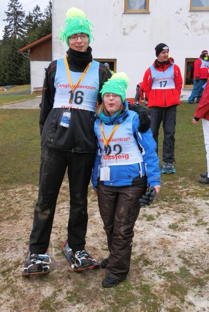 Daniel Weinert und Bettina Groß - die Schneeschuhläufer des Integrativen Sportvereins SG-Handicap Nördlingen