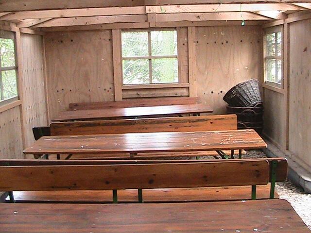 Das ist die Grillhütte von Innen