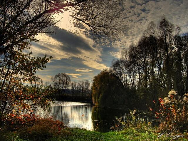 Der Schabringer See "Silbersee" im Herbst. Diese Aufnahme wurde auch im Bayerischen Rundfunk gesendet.