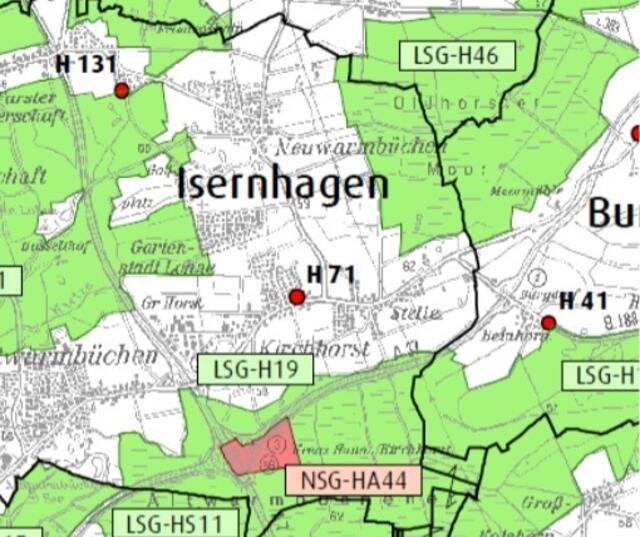 Tangierte Schutzgebiete in Isernhagen, Quelle: http://www.isernhagen.de/staticsite/staticsite.php?menuid=775&topmenu=13