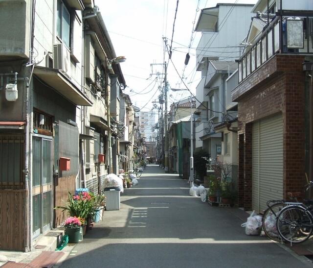 Typisches Wohnviertel in Osaka-Tempozan