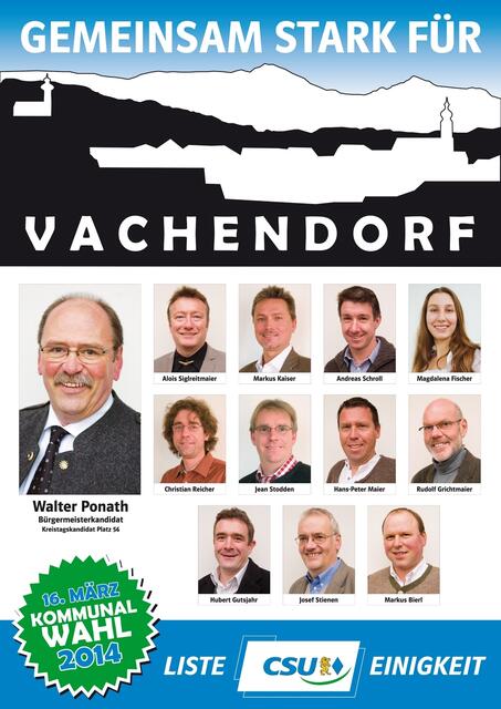 Gemeinsam stark für Vachendorf. Handwerker, Energieberater, Kaufleute, Beamte, Familienväter, jung und älter. Eine starke Truppe