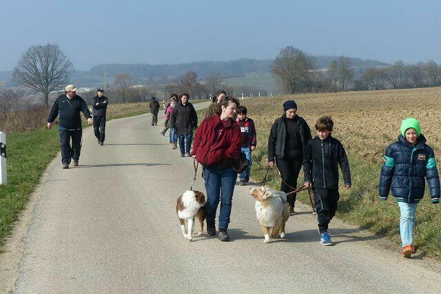 ein kurzes Stück auf einer kaum befahrenen Straße