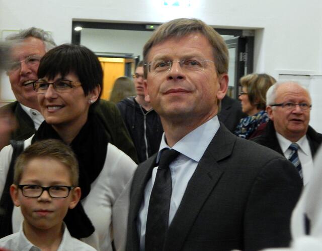 Bürgermeisterkandidat Thomas Kleist mit Frau und jüngstem Sohn