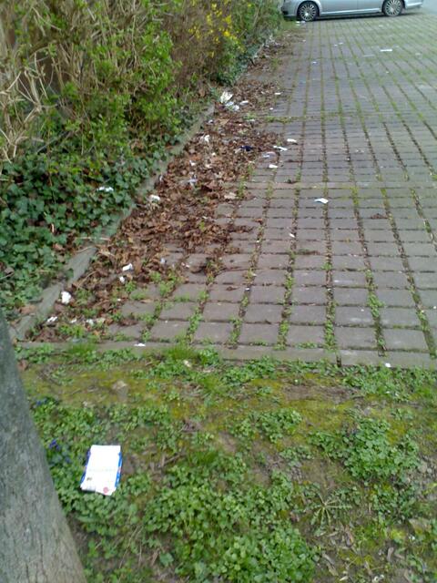 Gronau:Müll_22.03.14_Parkplatz Maschweg/Museum. Seit Monaten vermüllt. Rathausmitarbeiter parken hier u.A. im Umfeld!